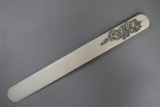 A Victorian silver mounted ivory paper knife 39cm.